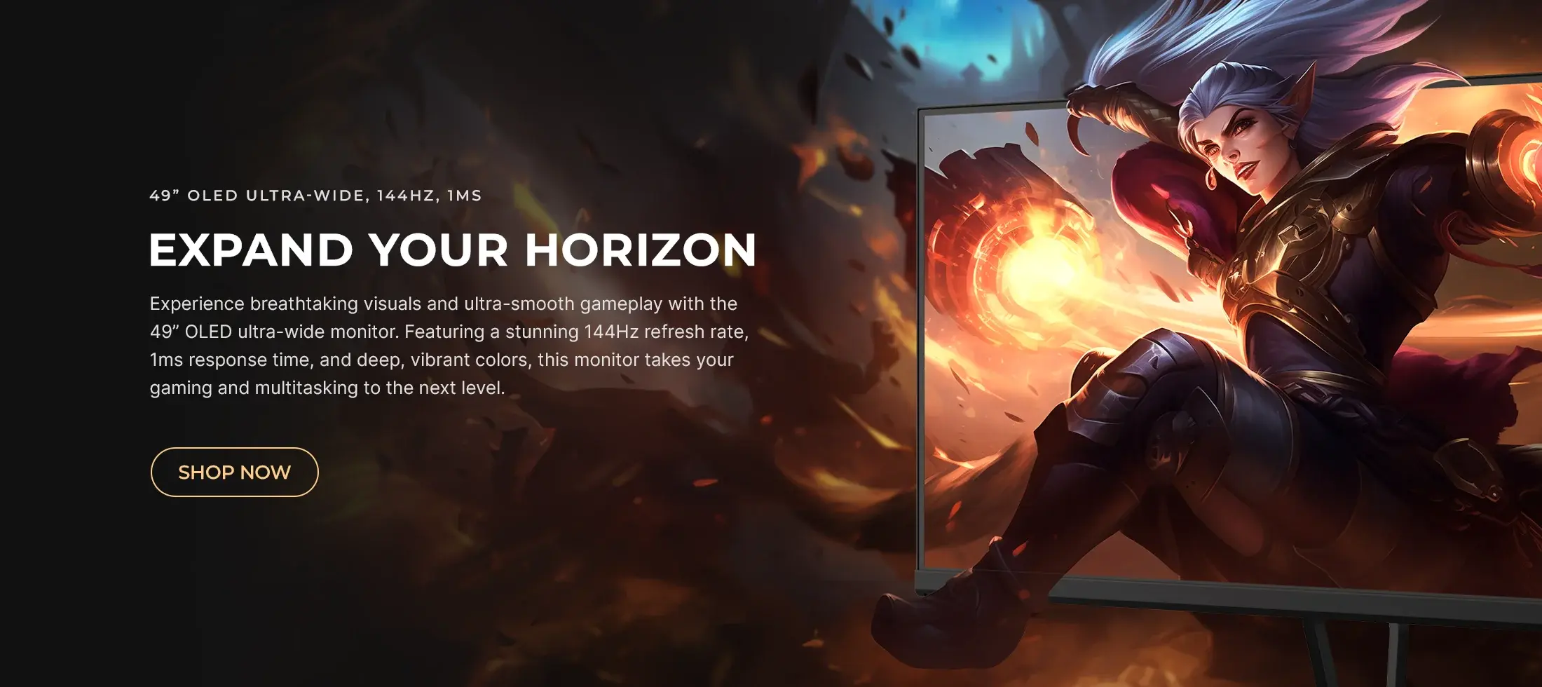 Gaming monitor promotional banner