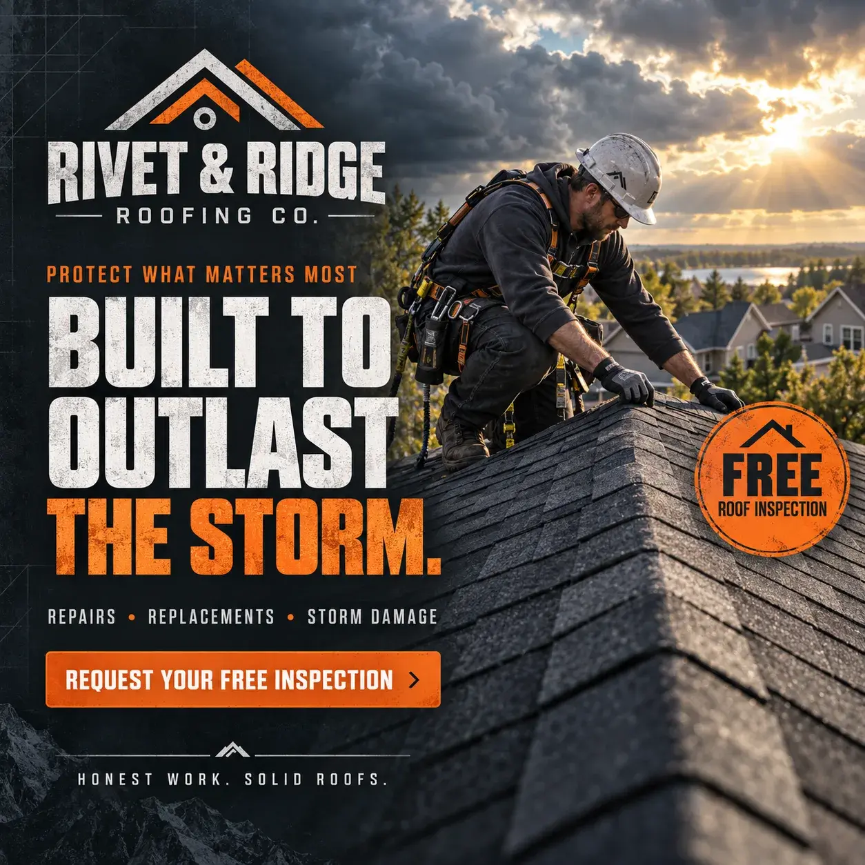 Rivet & Ridge Roofing Co. advertisement