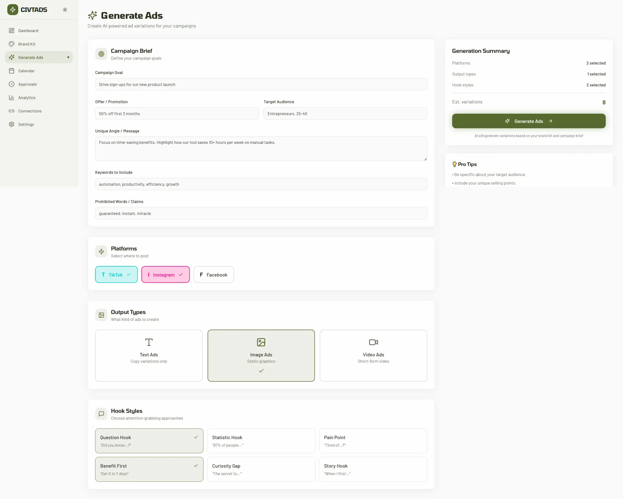 Social Ads Generator screenshot 1